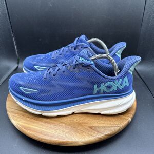 Hoka One One Clifton 9 Womens Size 10.5 Running Shoes 1127896 BBES Blue Sneakers